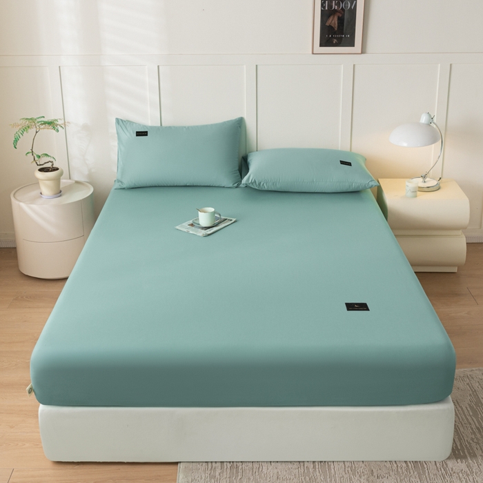 91家纺网 家纺一手货源 找家纺 鑫钰 2024新款A类新疆长绒棉床笠-星月 	 星月-莺茶绿