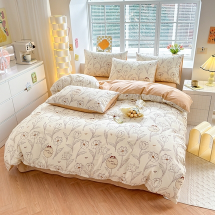 91家纺网 家纺一手货源 找家纺 （总）沐棉家居 2024新款小清新全棉13372印花单被套