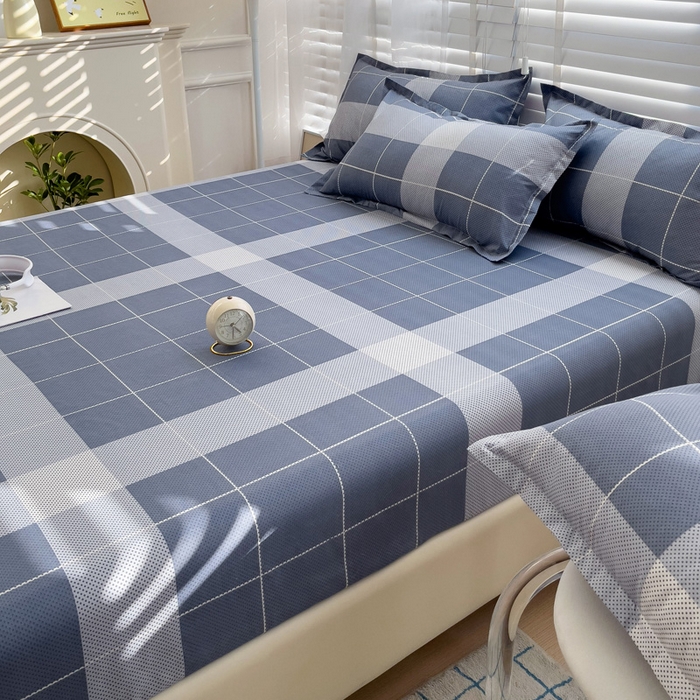 91家纺网 家纺一手货源 找家纺  楠沐家纺 2026新款印花亲肤芦荟棉水洗棉床笠 优格