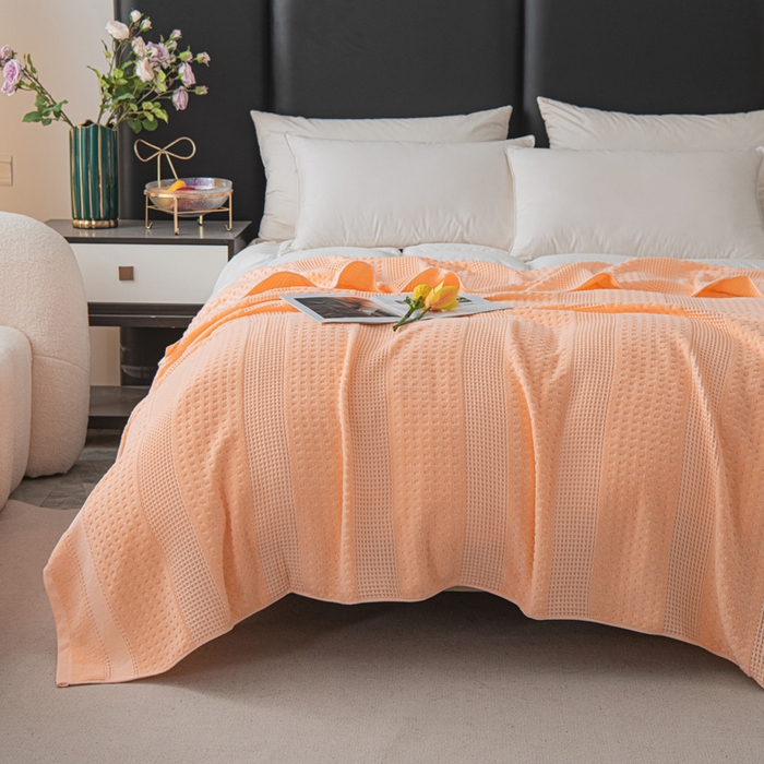 91家纺网 家纺一手货源 找家纺 雯雨家纺 2024老式怀旧A类纯棉毛巾被 蜂窝玉色