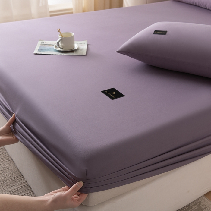 91家纺网 家纺一手货源 找家纺 鑫钰 2024新款A类新疆长绒棉床笠-星月 	 星月-魅惑紫