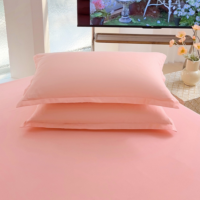 91家纺网 家纺一手货源 找家纺  楠沐家纺 2025新款纯色亲肤芦荟棉水洗棉床笠 浅玉