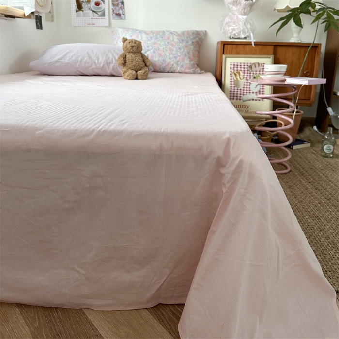 91家纺网 家纺一手货源 找家纺 恋恋三季 2024新款全棉单品床笠床单 全棉斜纹-浅粉