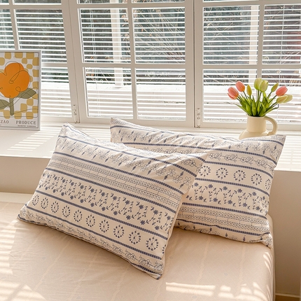 91家纺网 家纺一手货源 找家纺 （总）沐棉家居 2024新款小清新全棉13372印花单枕套