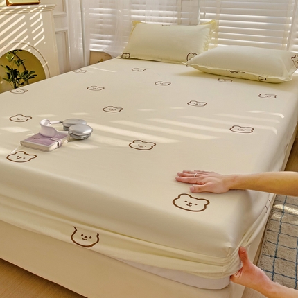 91家纺网 家纺一手货源 找家纺 （总） 楠沐家纺 2025新款印花亲肤芦荟棉水洗棉床笠