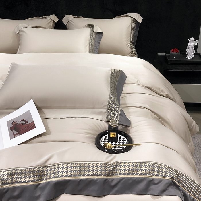 91家纺网 家纺一手货源 找家纺 （总）奥汀洛家纺 2024新款工艺款水洗真丝刺绣四件套-迪梵