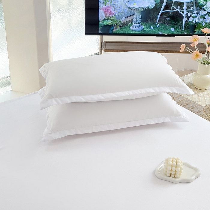 91家纺网 家纺一手货源 找家纺  楠沐家纺 2025新款纯色亲肤芦荟棉水洗棉床笠 本白