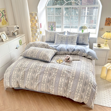沐棉家居 2024新款小清新全棉13372印花单被套 复古花园