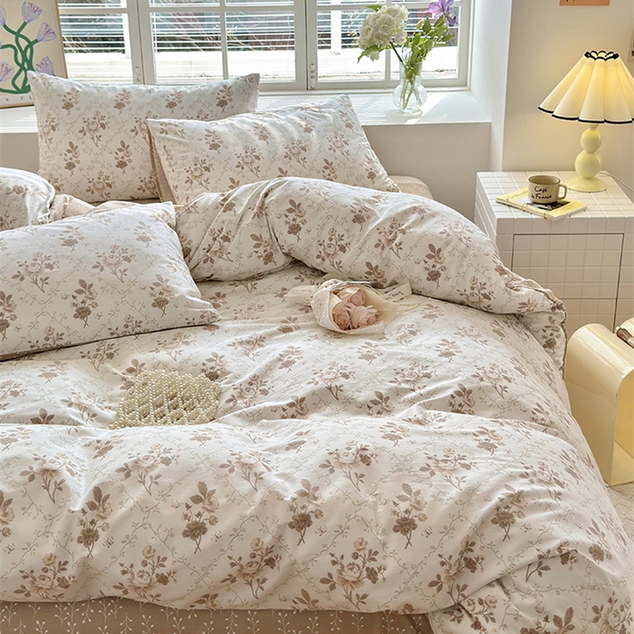 91家纺网 家纺一手货源 找家纺 沐棉家居 2024新款小清新全棉13372印花单被套 加州风情