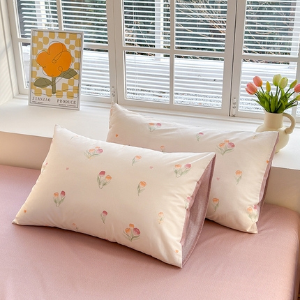 91家纺网 家纺一手货源 找家纺 （总）沐棉家居 2024新款小清新全棉13372印花单枕套