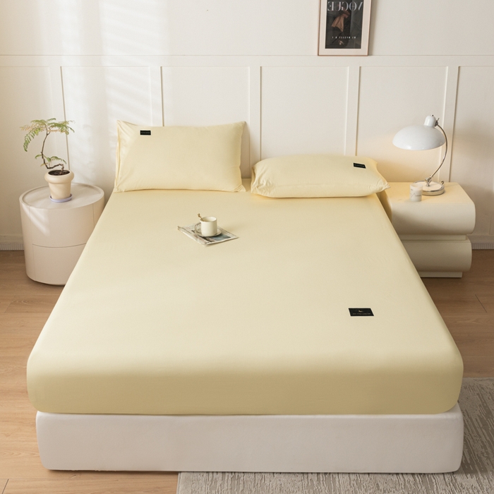 91家纺网 家纺一手货源 找家纺 鑫钰 2024新款A类新疆长绒棉床笠-星月 	 星月-奶油黄