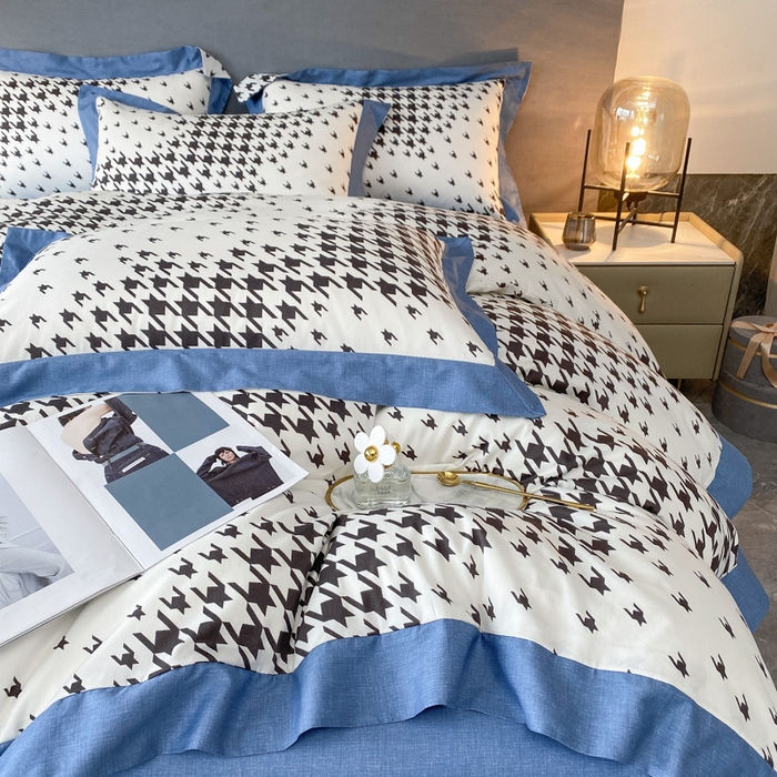 91家纺网 家纺一手货源 找家纺 金奇达 2024新款全棉宽边轻奢四件套 千寻