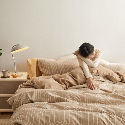 91家纺网 家纺一手货源 找家纺 （总）玉宇阁 2024新款全棉双色大提花四件套归野