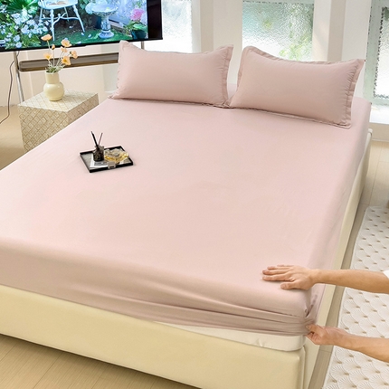 91家纺网 家纺一手货源 找家纺 （总） 楠沐家纺 2025新款纯色亲肤芦荟棉水洗棉床笠