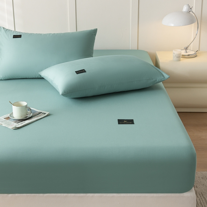 91家纺网 家纺一手货源 找家纺 鑫钰 2024新款A类新疆长绒棉床笠-星月 	 星月-莺茶绿