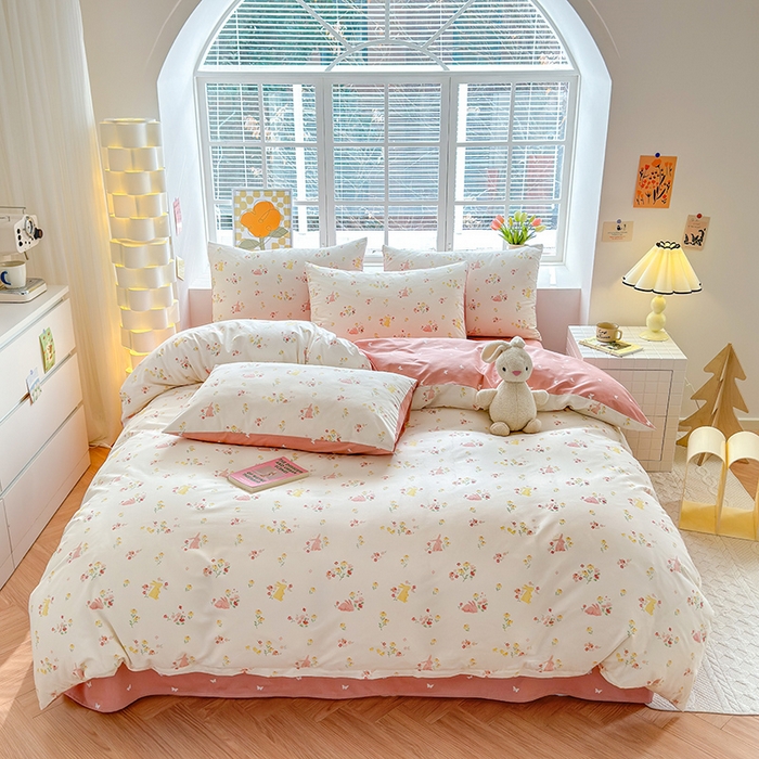 91家纺网 家纺一手货源 找家纺 （总）沐棉家居 2024新款小清新全棉13372印花单被套