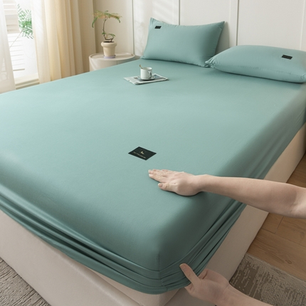 91家纺网 家纺一手货源 找家纺 鑫钰 2024新款A类新疆长绒棉床笠-星月 	 星月-莺茶绿