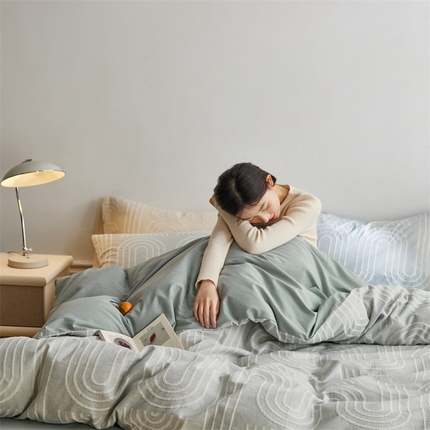 91家纺网 家纺一手货源 找家纺 （总）玉宇阁 2024新款全棉双色大提花四件套归野