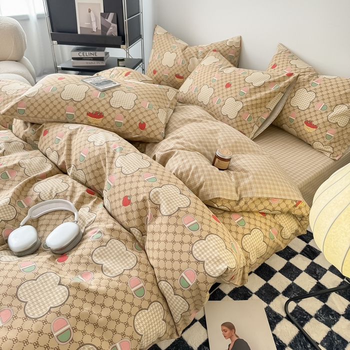 91家纺网 家纺一手货源 找家纺 呗旺鹿 2024新款休闲风全棉纯棉四件套 保罗