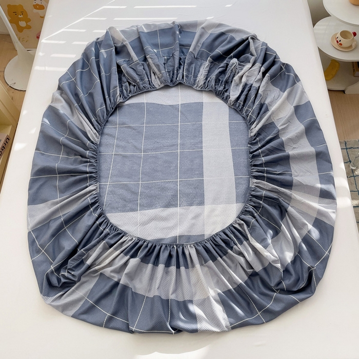 91家纺网 家纺一手货源 找家纺  楠沐家纺 2026新款印花亲肤芦荟棉水洗棉床笠 优格