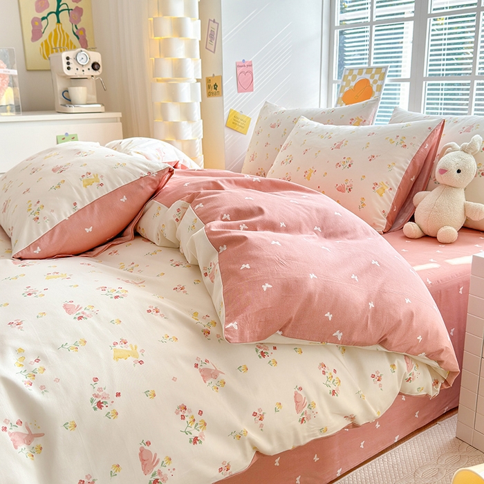 91家纺网 家纺一手货源 找家纺 （总）沐棉家居 2024新款小清新全棉13372印花单被套