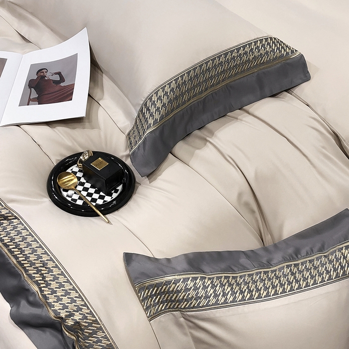 91家纺网 家纺一手货源 找家纺 （总）奥汀洛家纺 2024新款工艺款水洗真丝刺绣四件套-迪梵