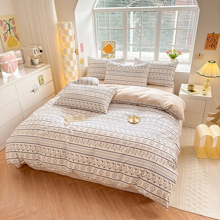 91家纺网 家纺一手货源 找家纺 （总）沐棉家居 2024新款小清新全棉13372印花单被套