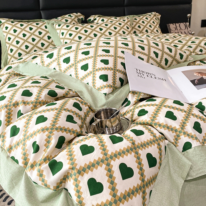 91家纺网 家纺一手货源 找家纺 金奇达 2024新款全棉宽边轻奢四件套 海贝