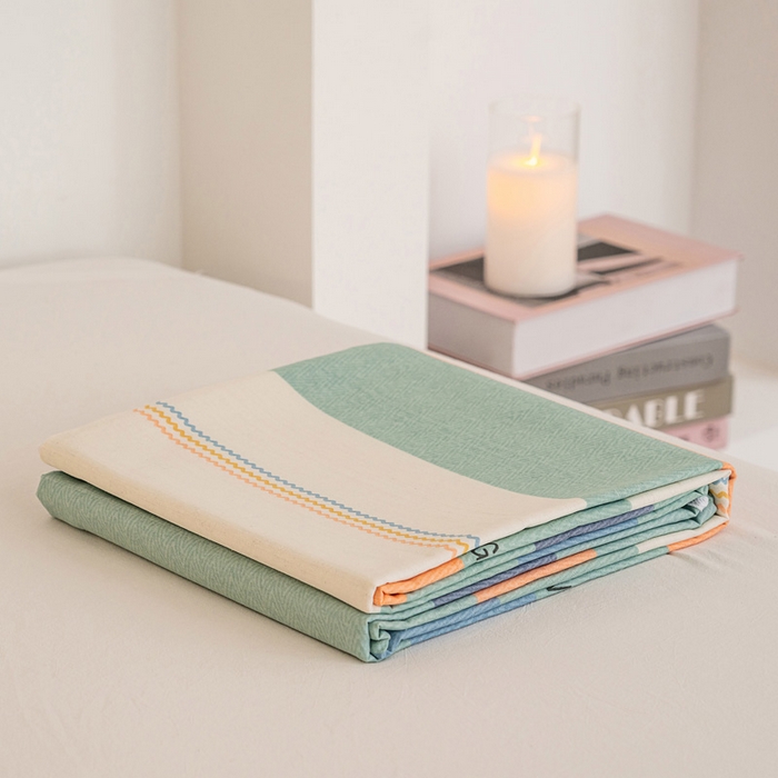 91家纺网 家纺一手货源 找家纺 首爱家纺 2025新款花边老粗布印花床单系列套件 时尚鹿条