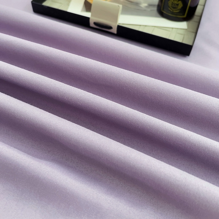 91家纺网 家纺一手货源 找家纺  楠沐家纺 2025新款纯色亲肤芦荟棉水洗棉床笠 浅紫