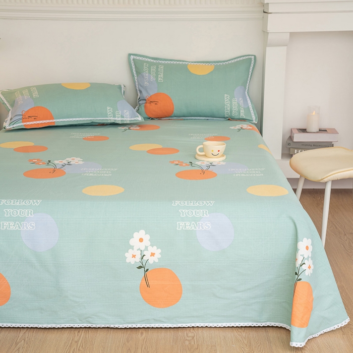 91家纺网 家纺一手货源 找家纺 首爱家纺 2025新款花边老粗布印花床单系列套件 简爱