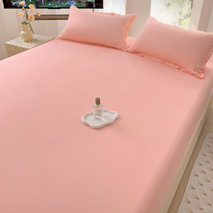 91家纺网 家纺一手货源 找家纺 （总） 楠沐家纺 2025新款纯色亲肤芦荟棉水洗棉床笠