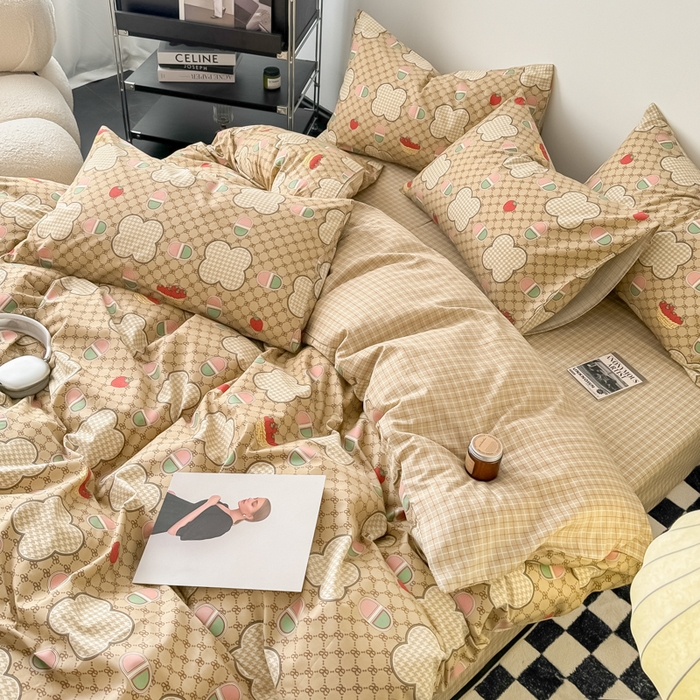 91家纺网 家纺一手货源 找家纺 呗旺鹿 2024新款休闲风全棉纯棉四件套 保罗