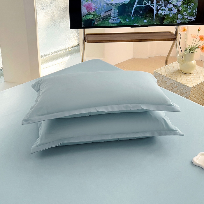 91家纺网 家纺一手货源 找家纺  楠沐家纺 2025新款纯色亲肤芦荟棉水洗棉床笠 浅灰