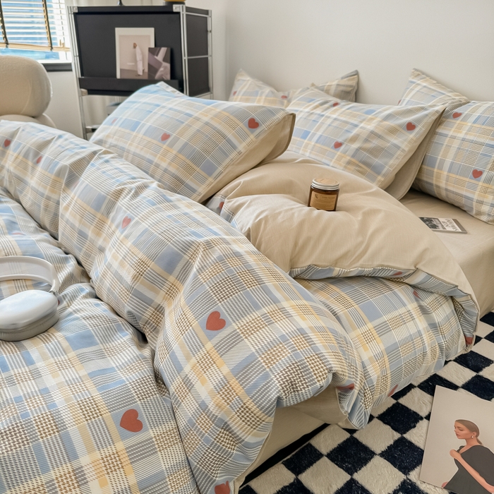 91家纺网 家纺一手货源 找家纺 呗旺鹿 2024新款休闲风全棉纯棉四件套 律动