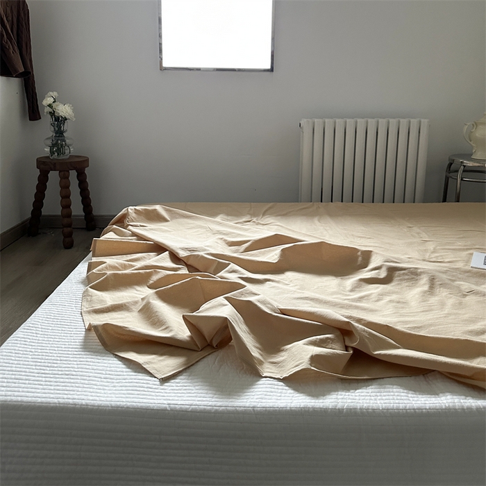 91家纺网 家纺一手货源 找家纺 恋恋三季 2024新款全棉单品床笠床单 全棉斜纹-卡其色