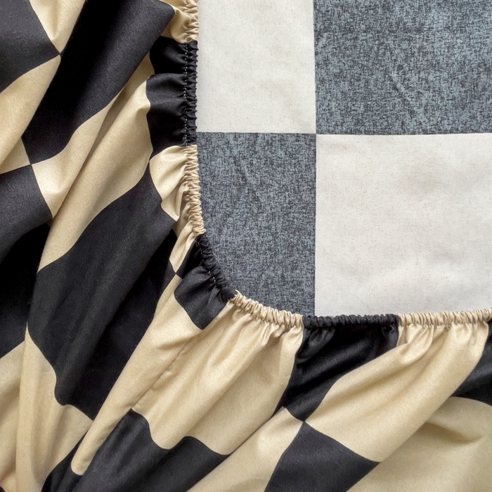 91家纺网 家纺一手货源 找家纺  楠沐家纺 2025新款印花亲肤芦荟棉水洗棉床笠 米卡