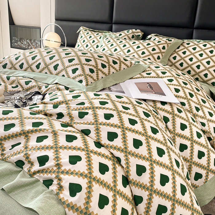 91家纺网 家纺一手货源 找家纺 金奇达 2024新款全棉宽边轻奢四件套 海贝