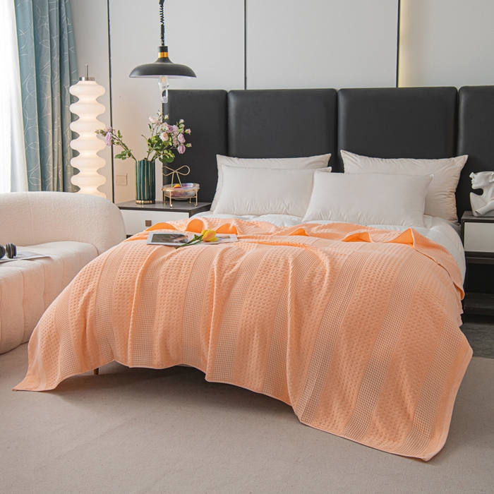 91家纺网 家纺一手货源 找家纺 雯雨家纺 2024老式怀旧A类纯棉毛巾被 蜂窝玉色