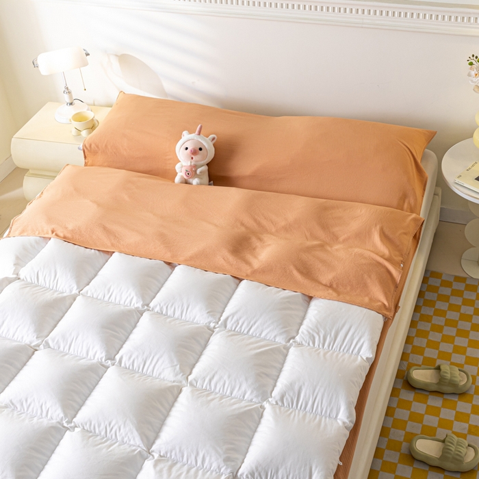 91家纺网 家纺一手货源 找家纺 梦之岛 2024新款A类泡泡棉酒店隔脏旅行睡袋 泡泡棉-焦糖色