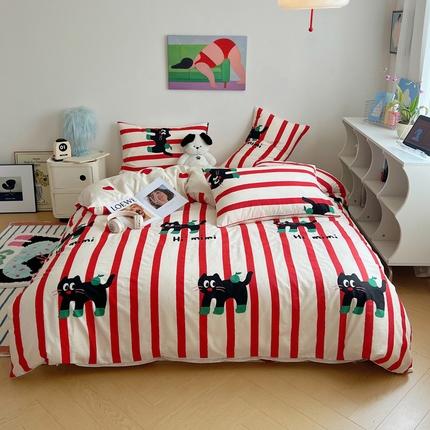 91家纺网 家纺一手货源 找家纺 （总）希文 2024新款全棉卡通印花四件套