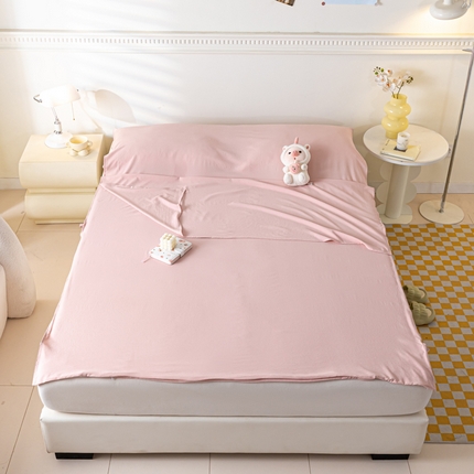 梦之岛 2024新款A类泡泡棉酒店隔脏旅行睡袋 泡泡棉-奶油粉