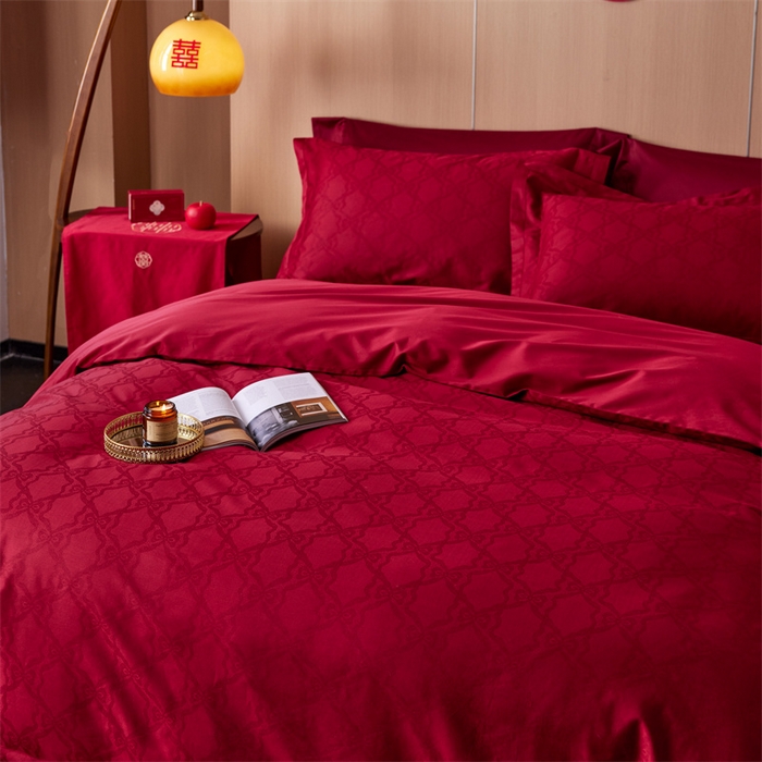 91家纺网 家纺一手货源 找家纺 （总）云胡 2024新款高精密提花四件套-在逃公主朱湛红