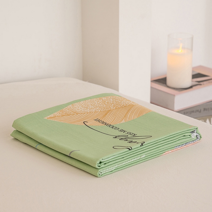 91家纺网 家纺一手货源 找家纺 首爱家纺 2025新款花边老粗布印花床单系列套件 叶良辰