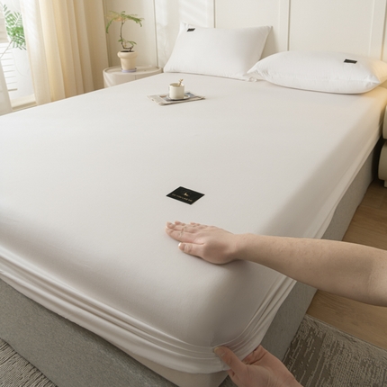 91家纺网 家纺一手货源 找家纺 （总）鑫钰 2024新款A类全棉抗菌纯色素色无印风新疆长绒棉床笠-星月 	