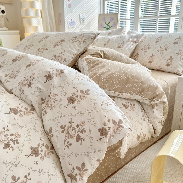 91家纺网 家纺一手货源 找家纺 沐棉家居 2024新款小清新全棉13372印花单被套 加州风情