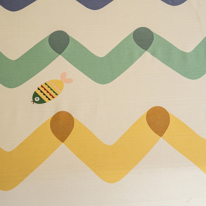 91家纺网 家纺一手货源 找家纺 首爱家纺 2025新款花边老粗布印花床单系列套件 卡通鱼恋