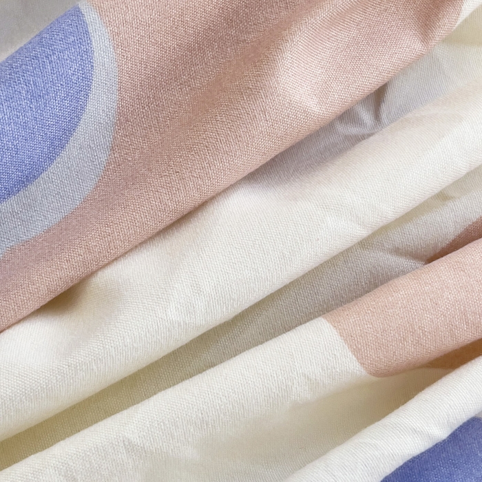 91家纺网 家纺一手货源 找家纺  楠沐家纺 2024新款印花亲肤芦荟棉水洗棉床笠 小云朵