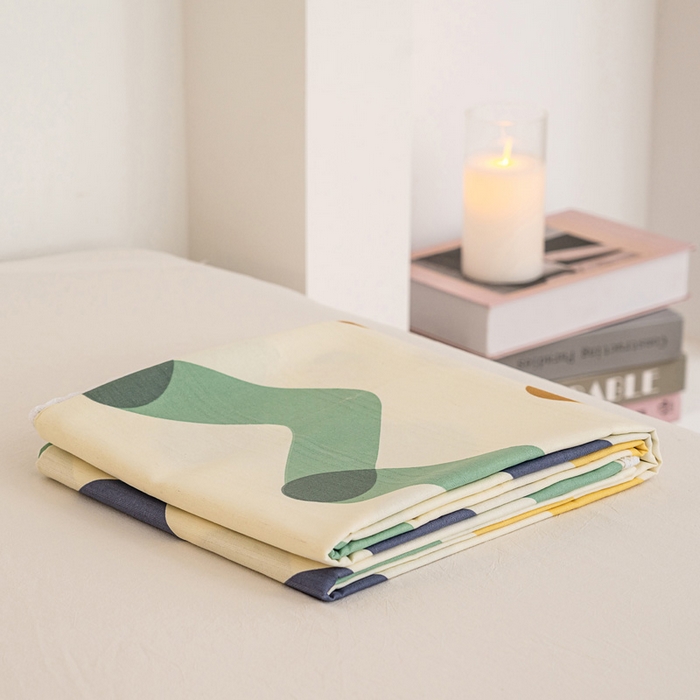 91家纺网 家纺一手货源 找家纺 首爱家纺 2025新款花边老粗布印花床单系列套件 卡通鱼恋