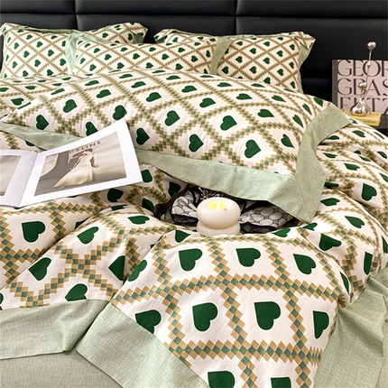 91家纺网 家纺一手货源 找家纺 金奇达 2024新款全棉宽边轻奢四件套 海贝